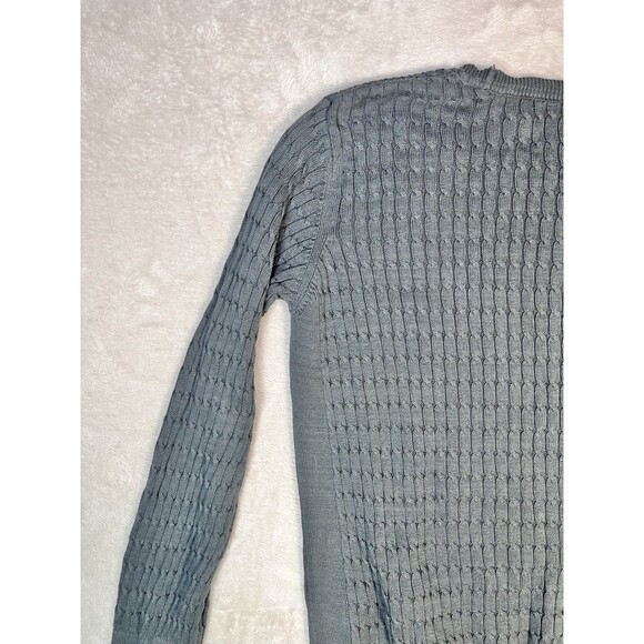 Pact Gray Cable Knit Sweater Women’s M Organic Cotton Pullover Boxy Tunic - Picture 8 of 9